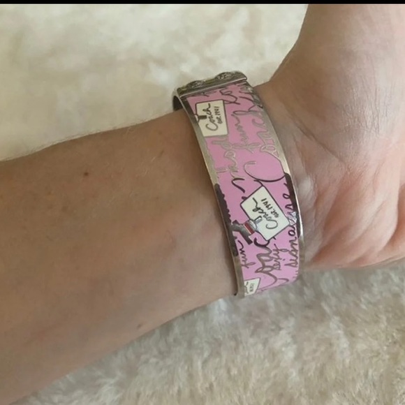 COACH Light Pink Bangle Bracelet-Rare - Picture 5 of 5
